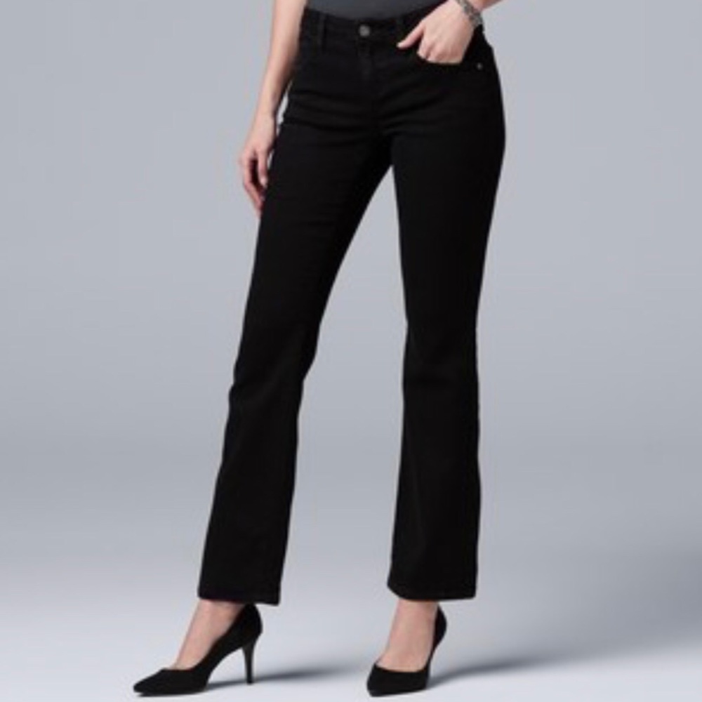 SimplyVera Vera Wang Black Jeans Bootcut Sz 10